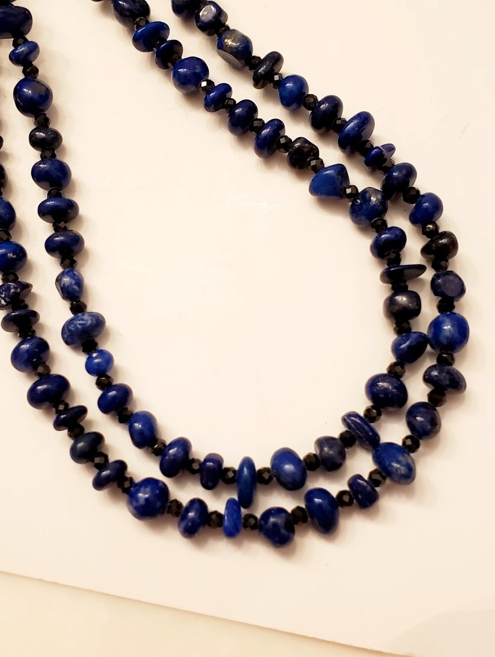 Desert Rose Jay King Lapis Blue Beaded Long Necklace - Sterling Clasp, 60 Inch